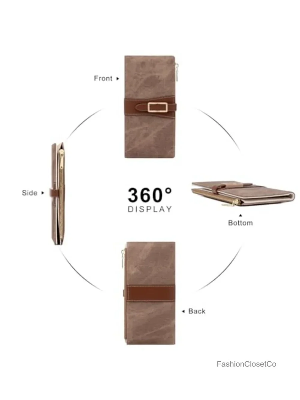 Soft PU Card Wallet with 11 Slots, ID Window, Coin Pocket, Compact Chic Design